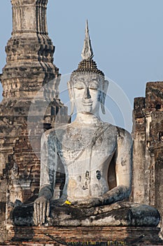 Giant Buddha at Wat Mahathat in Sukhothai, Thailand. photo